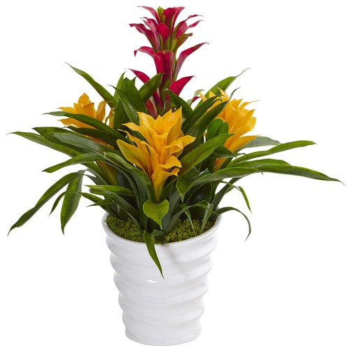 Inch faux bromeliad plant - 17,