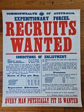 1968 Print WW1 RECRUITS WANTED