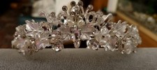 Silver Pearl Bridal Tiara Hair Accessory Tiara Headband Headdress
