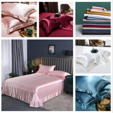 1/2PCS Soft Pillowcase Silk Satin Pillow cases Home Decor Bedding Cushion Covers