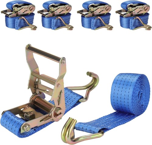 50mm ratchet straps hooks - 4x,