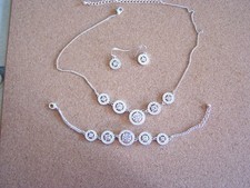 Avon Silver Plated Necklace Bracelet and Earrings Set of Costume Jewellery Boxed