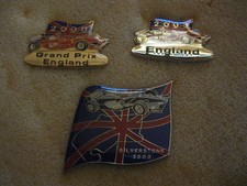 3 RARE 2000s SILVERSTONE BRITISH FORMULA ONE F1 GRAND PRIX METAL PRESSPIN BADGES