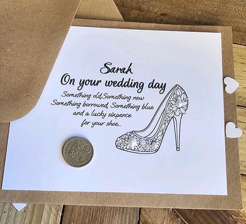 Personalised lucky sixpence - personalised,