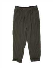 GIAN MARCO VENTURI Womens Pegged Suit Trousers W36 L29 Green Wool IB13