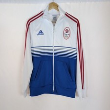 Adidas Olimpics Track Jacket Team GB Full Zip White UK Size M