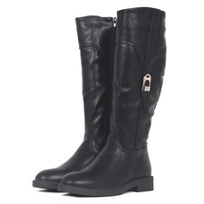 RIDING BOOT BLACK FAUX LEATHER