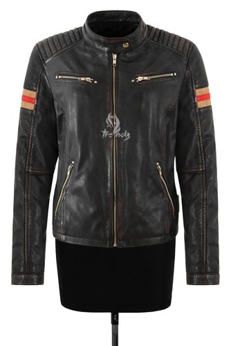 Ladies black vintage biker - ladies,