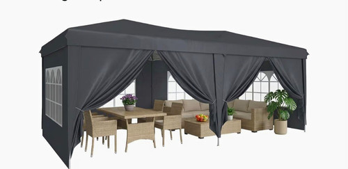 Grey rectangular gazebo - rectangular, canopy
