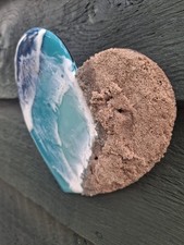 Resin And Sand Hanging Heart Decoration