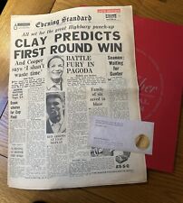 1966 Evening Standard Newspaper Featuring Henry Cooper & Cassius Clay vintage 