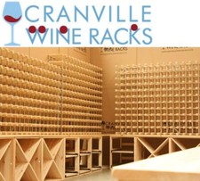 Cranville wine rack storage 6 bottle Walnut stain wood and black metal assembled