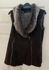 Jane Norman Chocolate Brown Faux Fur Gillet Size 12