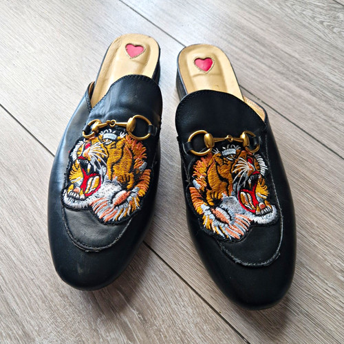 Gucci princetown black leather - gucci,