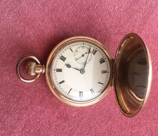 antique Eclipse gold Plated Full hunter pocket watch - Swiss Made