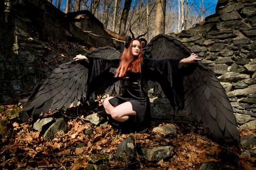 Black angel wings costume - wings,
