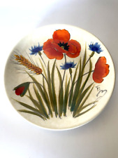 Vintage Italian Nuova Ceramica Vicenza Hand Decorated Poppy Flower Wall Plate