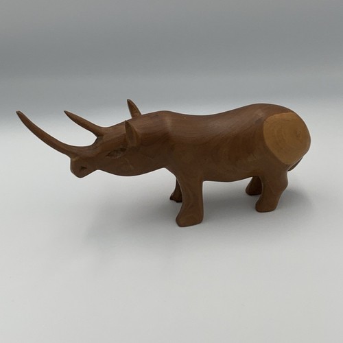 Vintage wooden rhino - wooden,