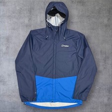 Mens Blue Berghaus Hydroshell Lightweight Hooded Waterproof Jacket (Size L) S768