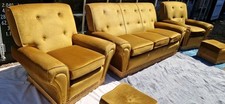 Gold Velvet 3 seat Sofa 2 X