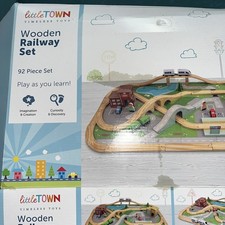 Littletown Wooden train set new in the box - box is tatty unused in the box 