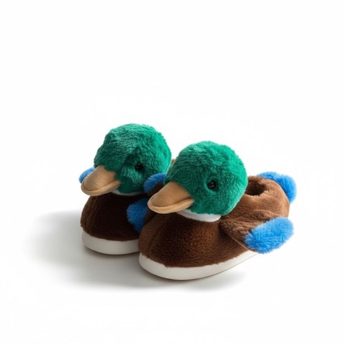 Mallard duck plush slippers - mallard,
