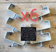 NON RUST 6 x zinc plated H section Concrete Post Brackets to fit 100mm post 