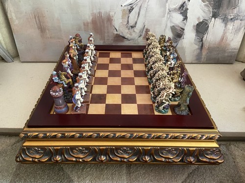 Chess set pa033168 handpainted - chess,