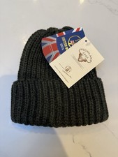 Highland 2000 Cuffed 100% British Wool Beanie Watch Cap Hat - Dark Green BNWT