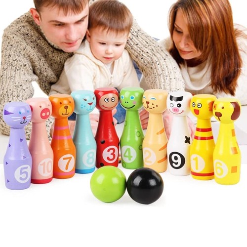 Wooden animal skittles - animal, bowling