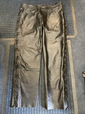 Size38 Lace Up Leather Trousers 