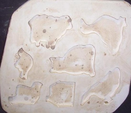 Ceramic mold molds woodcut - mold,