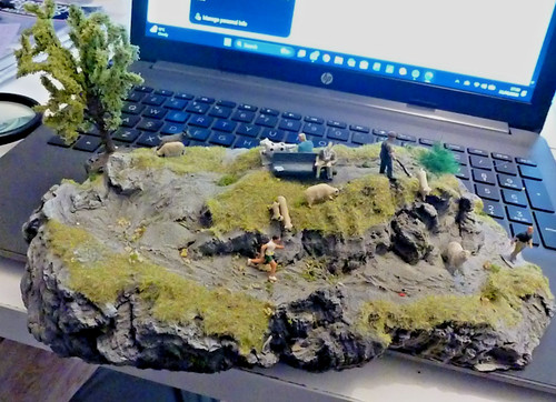 Plastic large scenic hill - , with