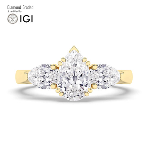 Pear diamond trilogy - diamond, ring