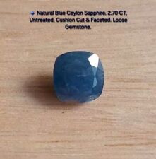 ? Natural Blue Sapphire. 2.70 CT, Untreated Cushion Cut & Faceted. Sri Lankan. 