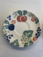 Royal Winton Set of 2 Breakfast Cups & Saucers Bordeaux Spongeware Fruit Pattern