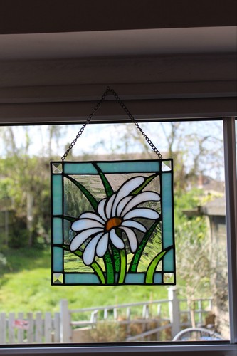Stained glass flower daisy - stained,