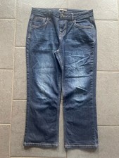 Peacocks indigo dark Denim Mid Rise Crop Leg Jeans Size 12 L24"