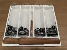 Barware Bundle 4 Black String Art 3 D Mojito Glasses With Leaf +Wooden Muddler