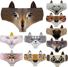 kukubird Ladies Animal Knickers Cotton Briefed Cartoon Underwear Panties