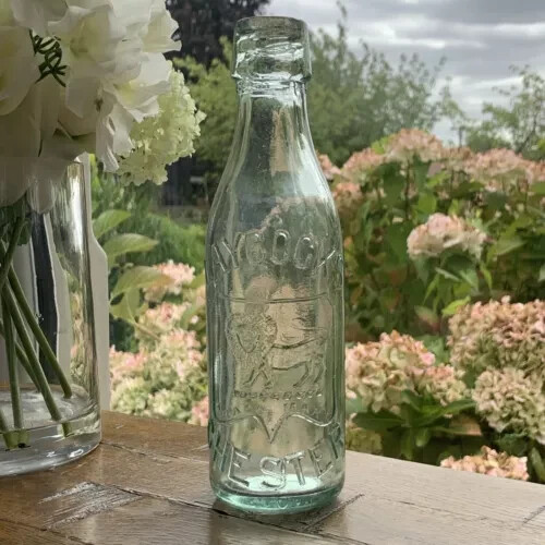Vintage green glass - glass, bottle