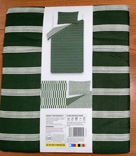 ASDA George Soft Touch Single Duvet Set with one pillow - Green & White