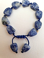LOLA ROSE LOVELY BLUE / GREY MOTTLED SODALITE GEMSTONE BRACELET - NWOT