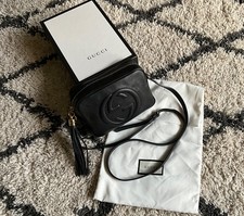 Authentic Gucci Disco Crossbody Bag black leather