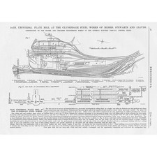 MOSSEND Lanarkshire Clydesdale Steel Works 3x Vintage Engineering Prints 1925
