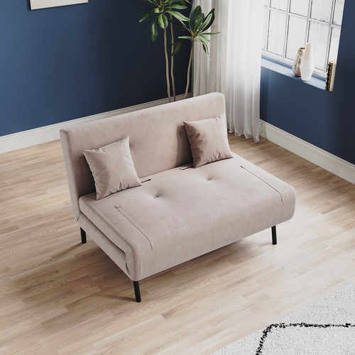 Khaki velvet sofa bed - khaki,