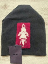 PRADA Black Knit Beanie