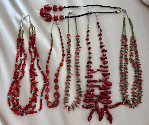 Lot coral necklaces - necklaces,