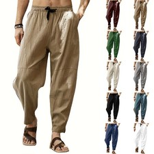 Mens Cotton Linen Baggy