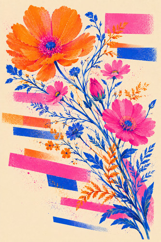 Electric wildflower poster - electric,